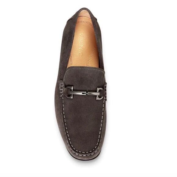 VIONIC Mercer Mason Driving Mocs Leather Loafers in Gray Sz. 11 - Picture 2 of 11